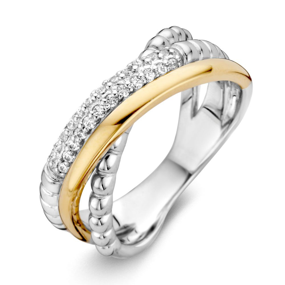crossover-ring-van-14-karaat-goud-en-zilver-met-pave-zirkonias