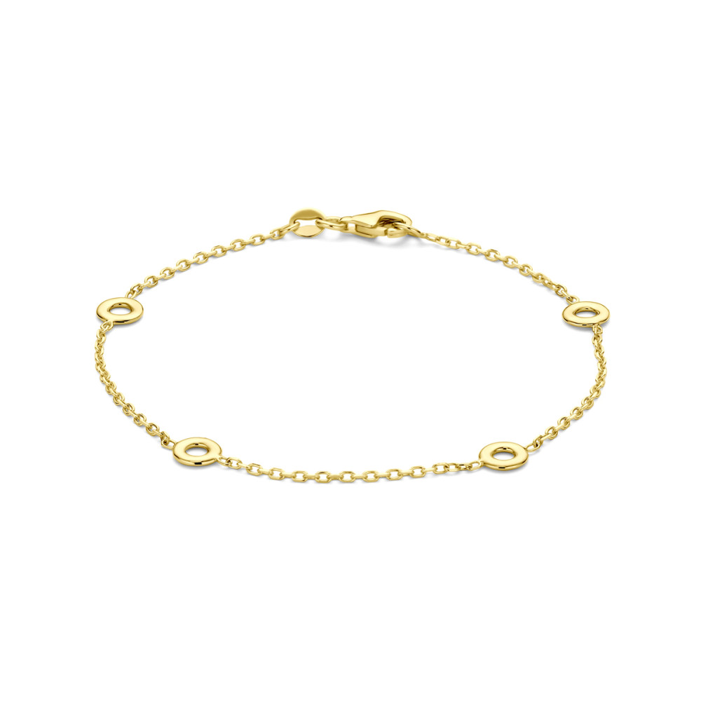 dames-armband-14-karaat-glanzend-goud-open-cirkels-6-mm-breedte-lengte-19-cm