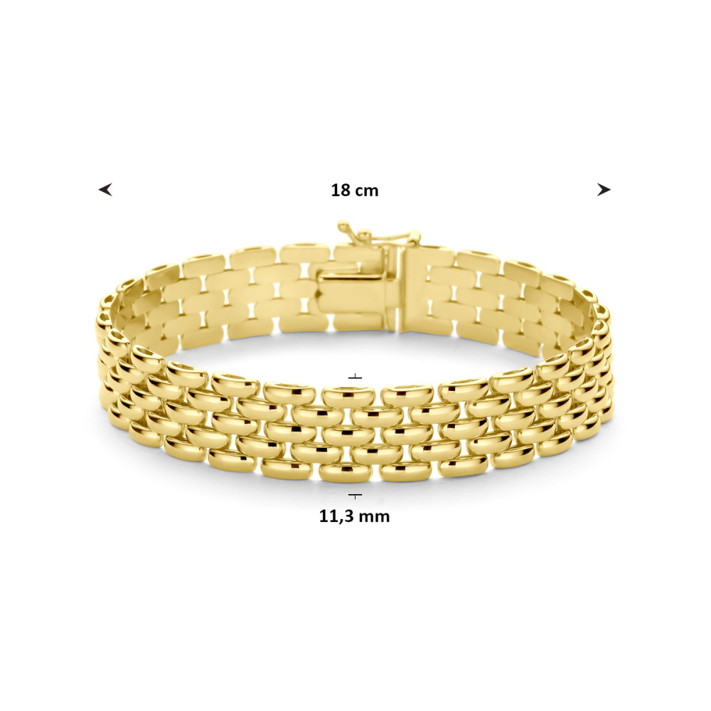 dames-armband-panter-schakels-14-karaat-goud-glanzend-11-5-mm-breedte-lengte-18-cm