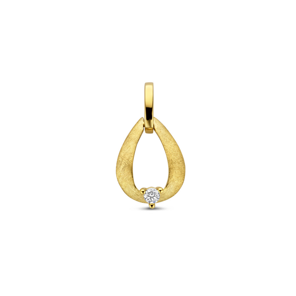 druppel-hanger-scratched-14-karaat-goud-en-diamant-0-03-crt-8-5-mm-breed-x-15-5-mm-hoog