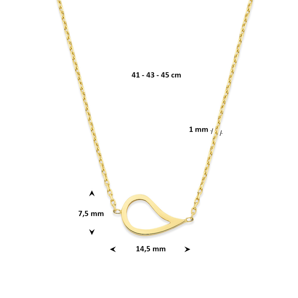druppel-ketting-14-karaat-goud-glanzend-1-mm-breedte-lengte-41-43-45-cm