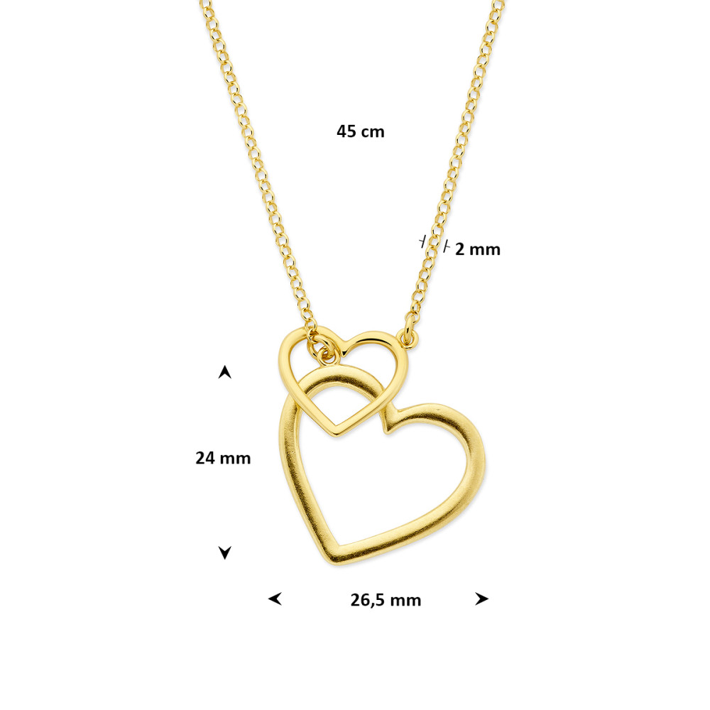 dubbele-harten-ketting-goudkleurige-plating-27-mm-breedte-lengte-45-cm