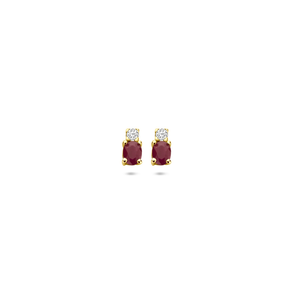 edelsteen-oorknopjes-14-karaat-goud-glanzende-robijn-en-zirkonia-3-mm-breed-x-6-mm-hoog