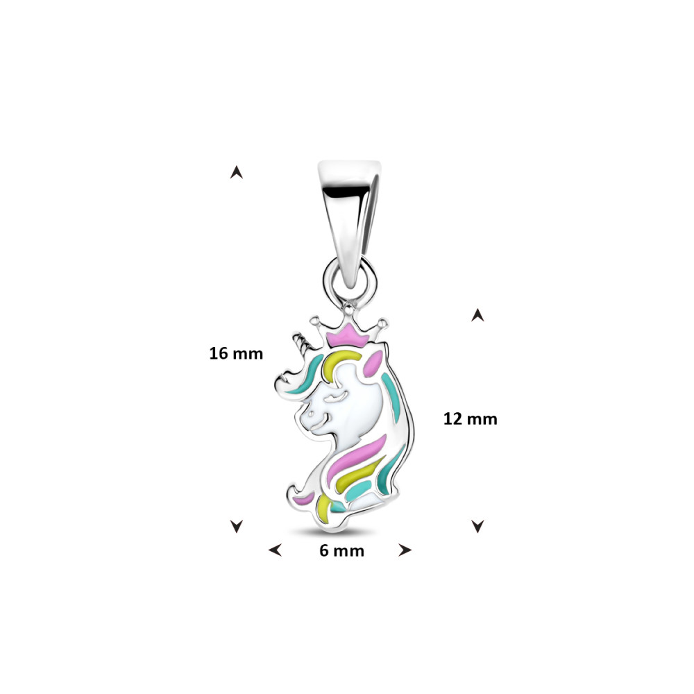 eenhoorn-hanger-zilver-emaille-met-kroon-glanzend-6-mm-breed-x-16-mm-hoog