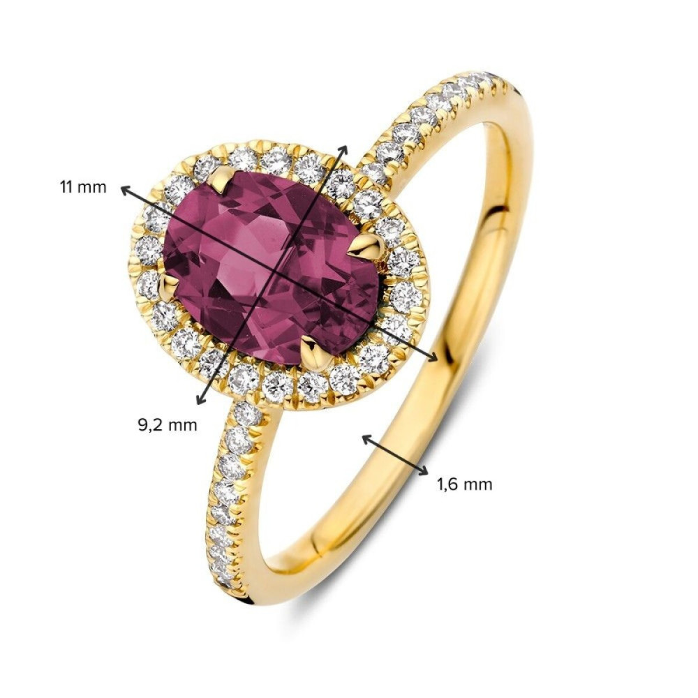 entourage-ring-14-karaat-goud-roze-toermalijn-1-18-crt-diamant-0-24-crt-11-mm-breedte
