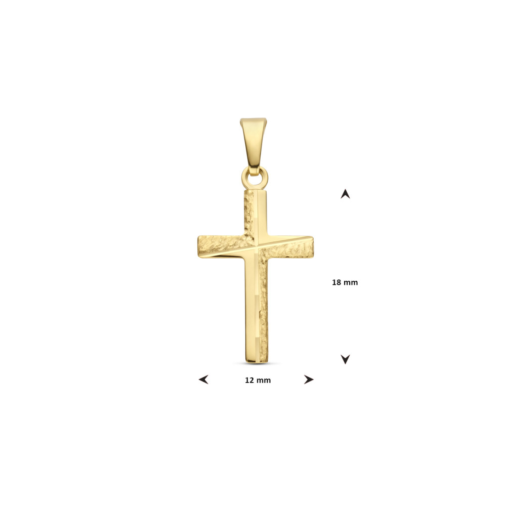gehamerd-gouden-kruisje-12-mm-breed-hoogte-18-mm