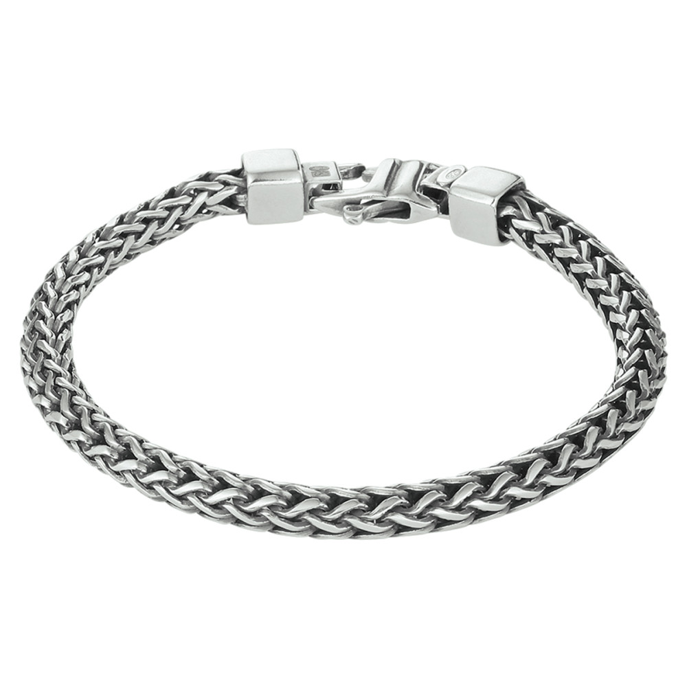 geoxideerde-zilveren-vossenstaart-schakelarmband-5-mm