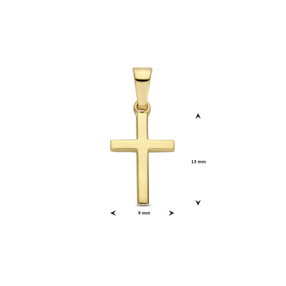 glad-gouden-kruisje-9-mm-breed-hoogte-13-mm