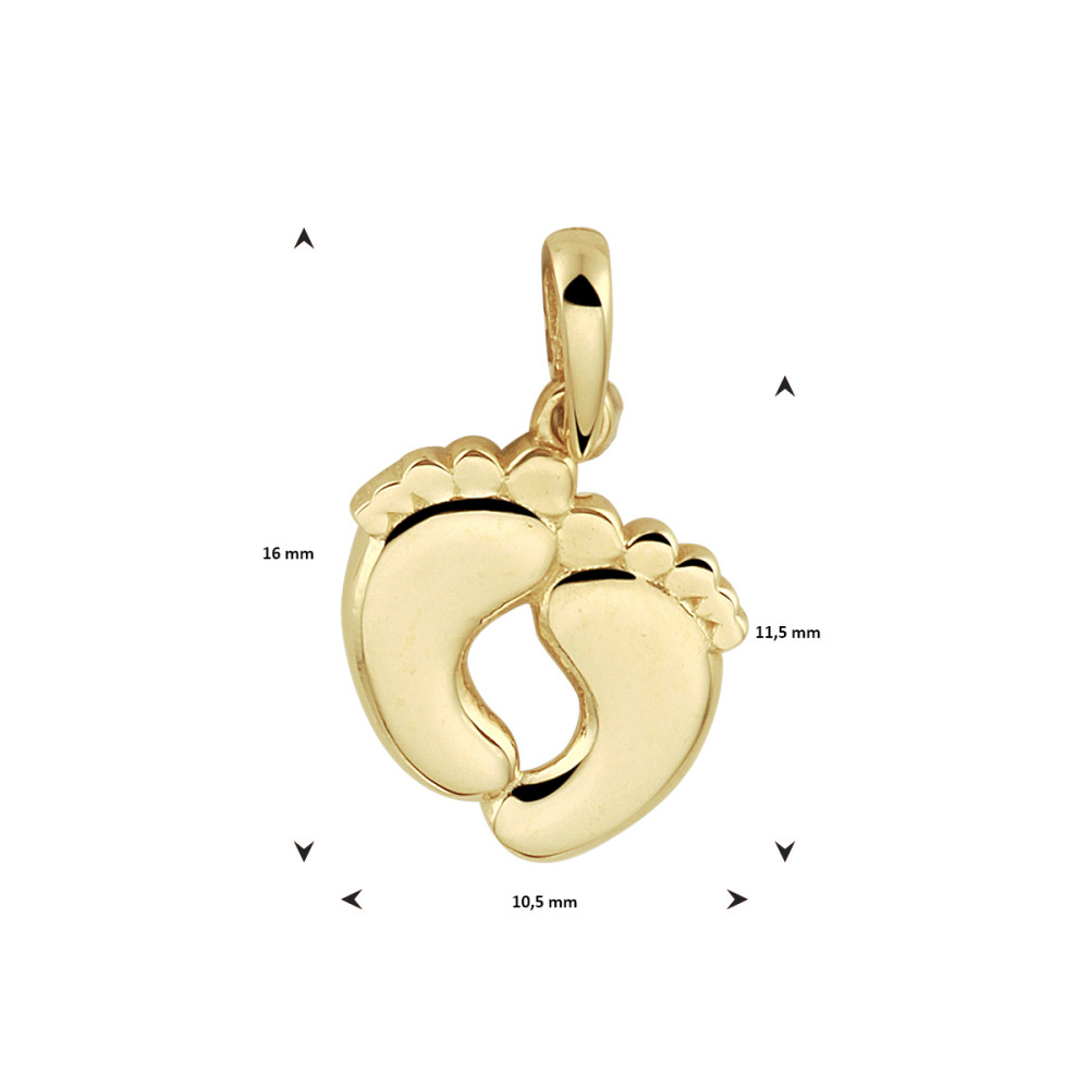 gladde-gouden-hanger-met-babyvoetjes-10-5-mm-hoogte-16-mm