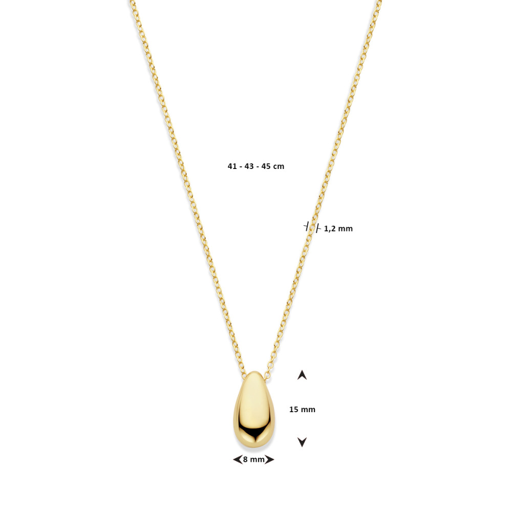 gold-plated-druppel-ketting-met-glanzende-afwerking-lengte-41-cm-43-cm-45-cm