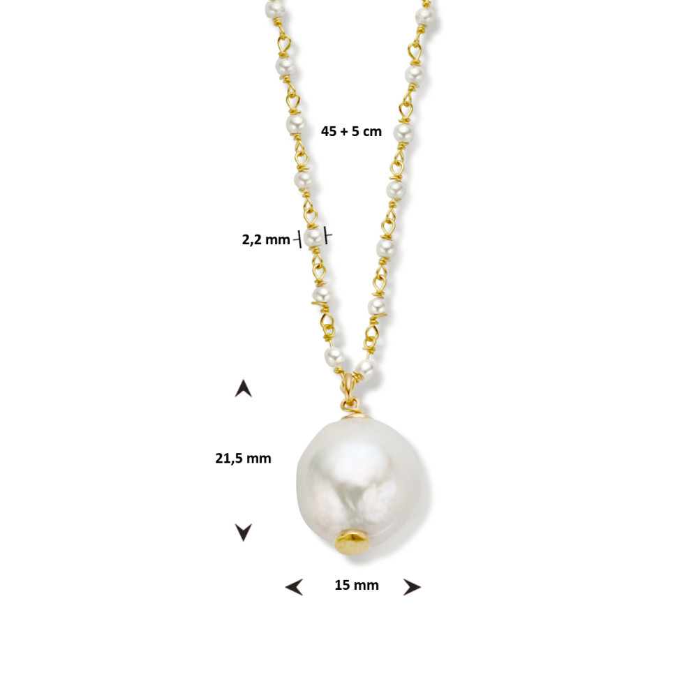 gold-plated-ketting-grote-zoetwaterparel-en-kleine-imitatie-parels-lengte-45-50-cm
