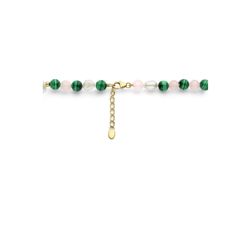gold-plated-parelcollier-met-malachiet-en-rozekwarts-lengte-verstelbaar-42-45-cm