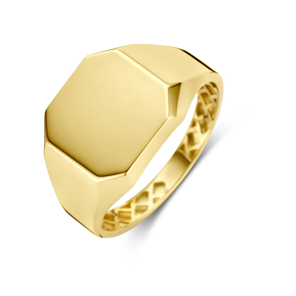 gouden-achthoekige-zegelring-graveerbaar-en-14-karaat