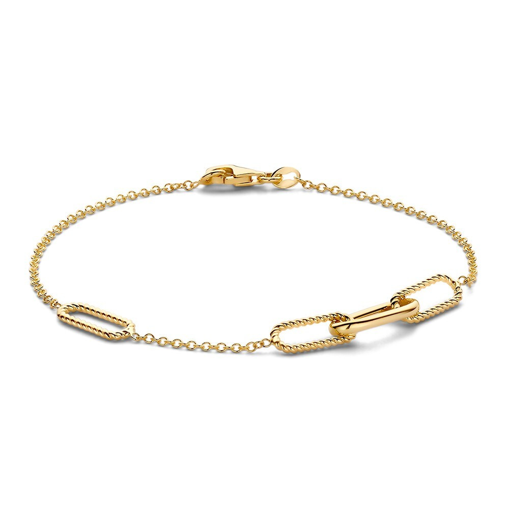 gouden-armband-met-vier-opvallende-ovale-schakels-lengte-19-cm