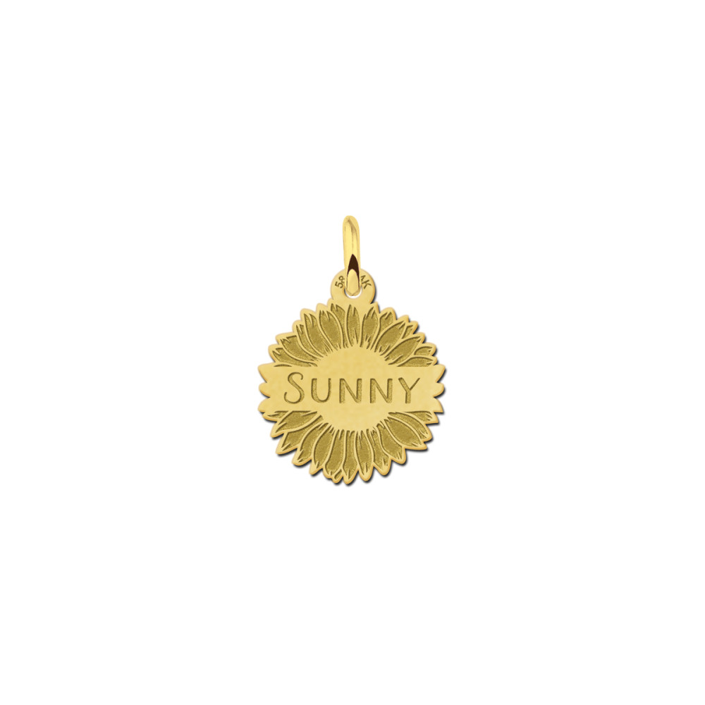 gouden-bloem-hanger-met-naam-gravure-diameter-15-mm