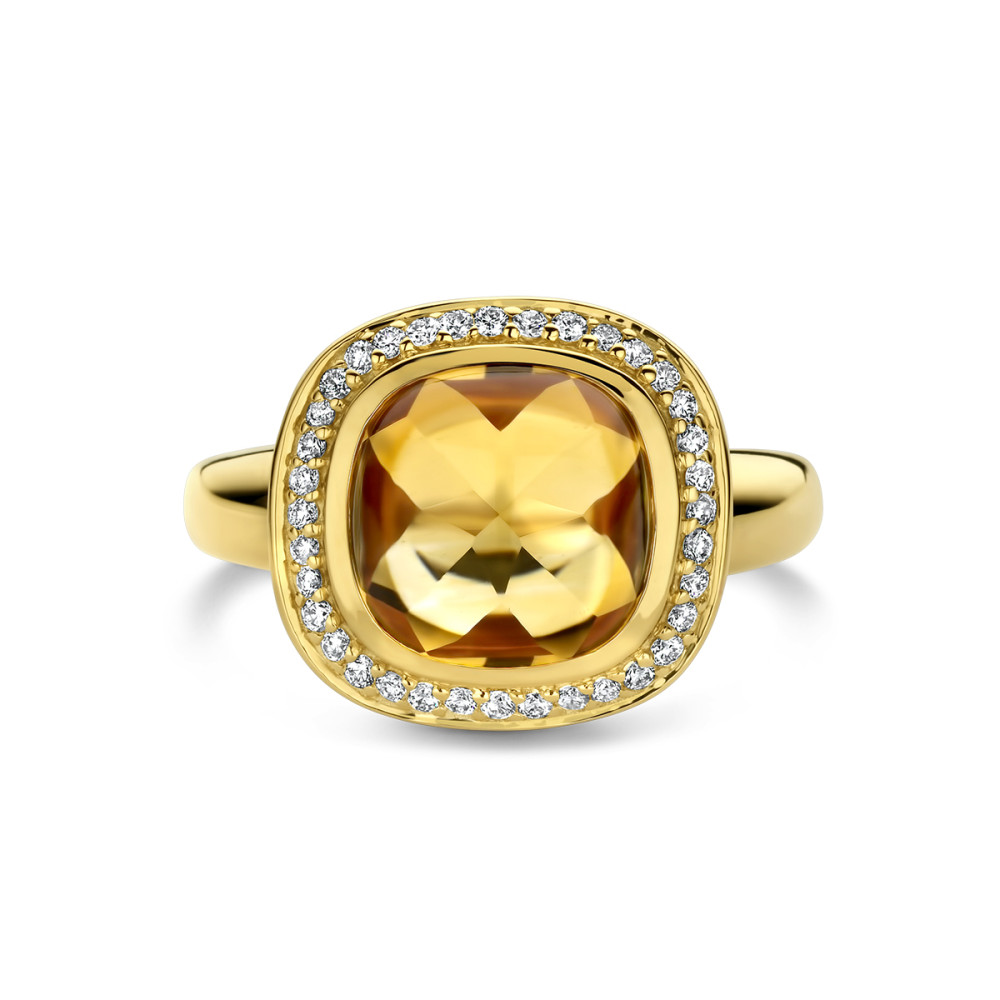 gouden-entourage-ring-met-ovale-citrien-en-diamanten