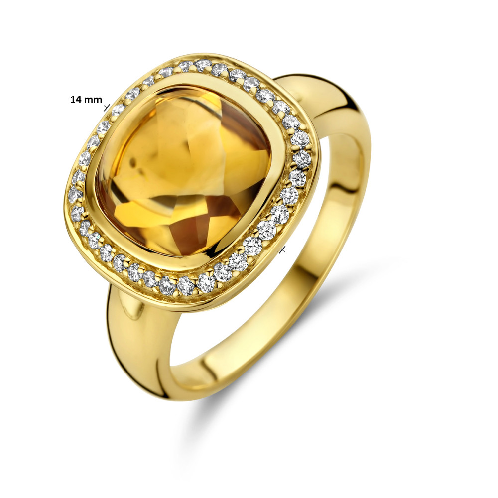 gouden-entourage-ring-met-ovale-citrien-en-diamanten