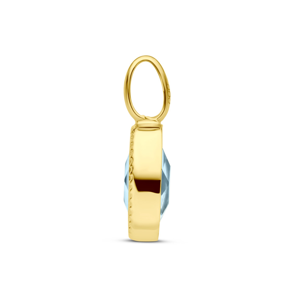 gouden-hanger-met-ovale-blauwe-topaas-en-bolletjesrand-hoogte-14-5-mm