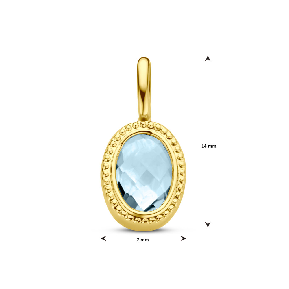 gouden-hanger-met-ovale-blauwe-topaas-en-bolletjesrand-hoogte-14-5-mm