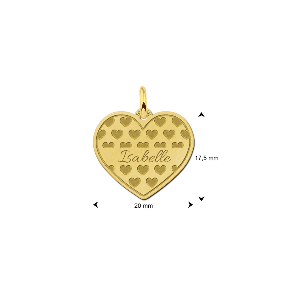 gouden-hartjes-hanger-met-naam-en-hartjes-patroon-20-mm-breed-hoogte-17-5-mm
