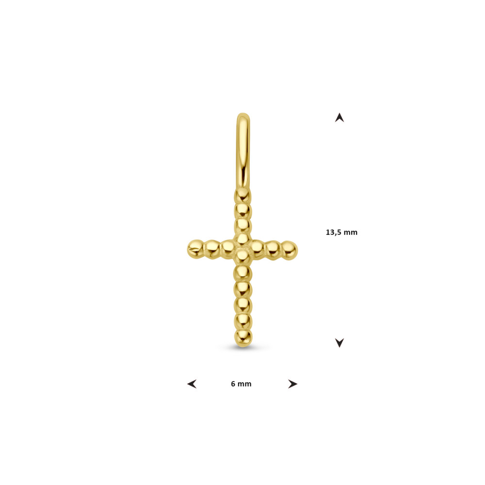 gouden-kruisje-met-bolletjes-6-mm-breed-hoogte-13-5-mm