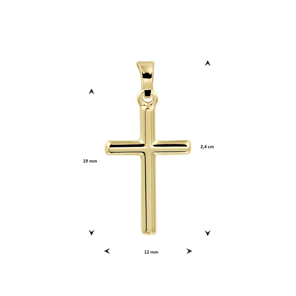 gouden-kruisje-met-gladde-afwerking-12-mm-breed-hoogte-24-mm