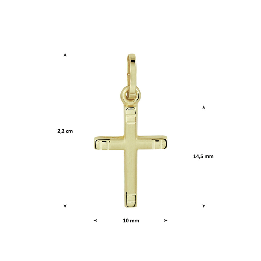 gouden-kruisje-met-subtiele-lijnen-10-mm-breed-hoogte-14-5-mm