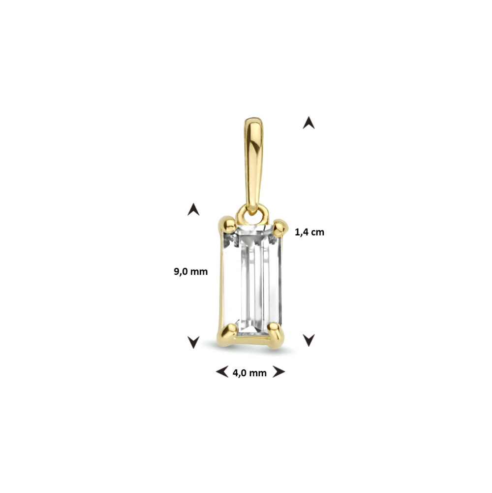 gouden-rechthoekige-hanger-met-transparante-zirkonia-4-mm-breed-hoogte-14-mm