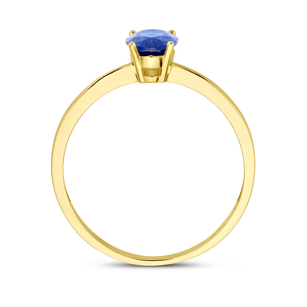 gouden-solitair-ring-met-blauwe-ovale-zirkonia