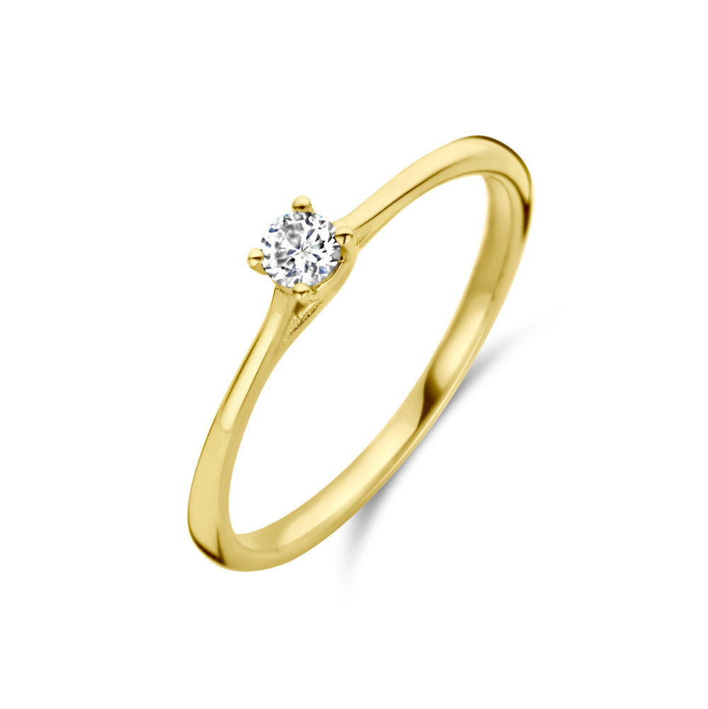 gouden-solitair-ring-met-diamant-0-10-crt