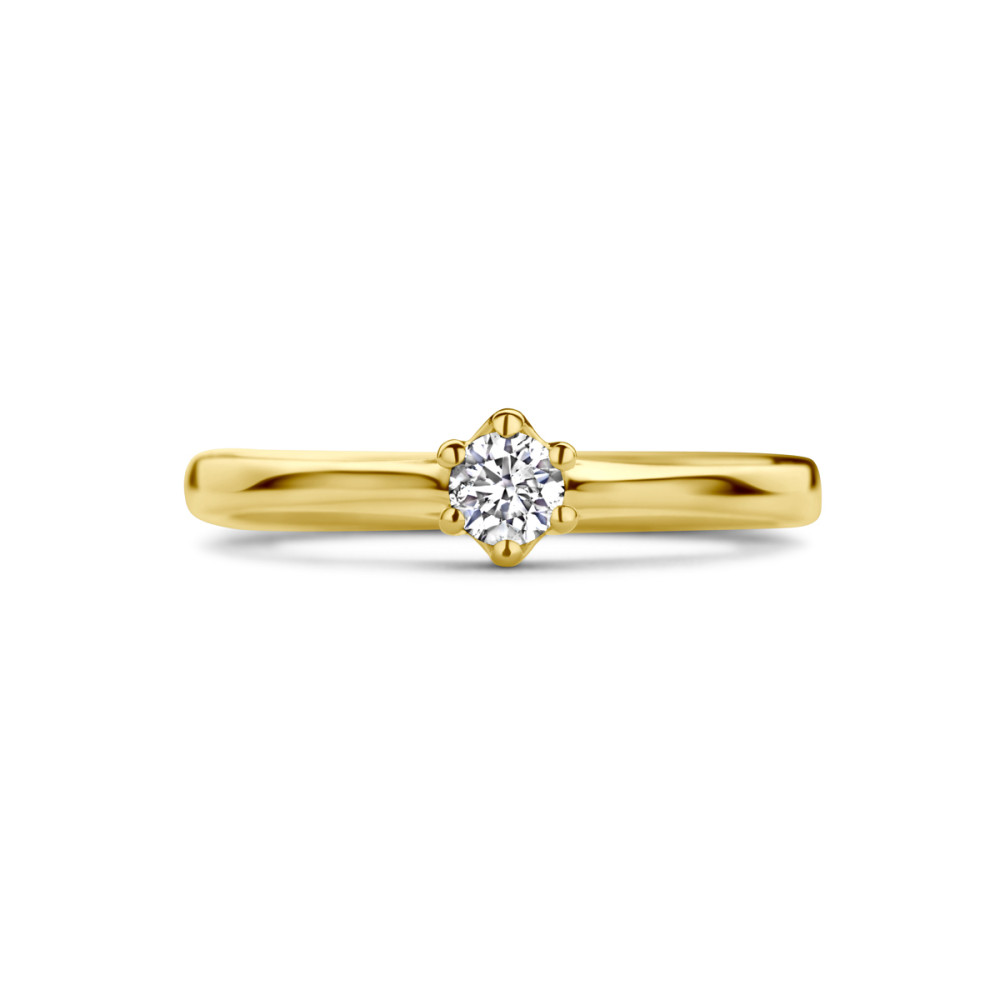 gouden-solitair-ring-met-ronde-diamant-in-klauwzetting