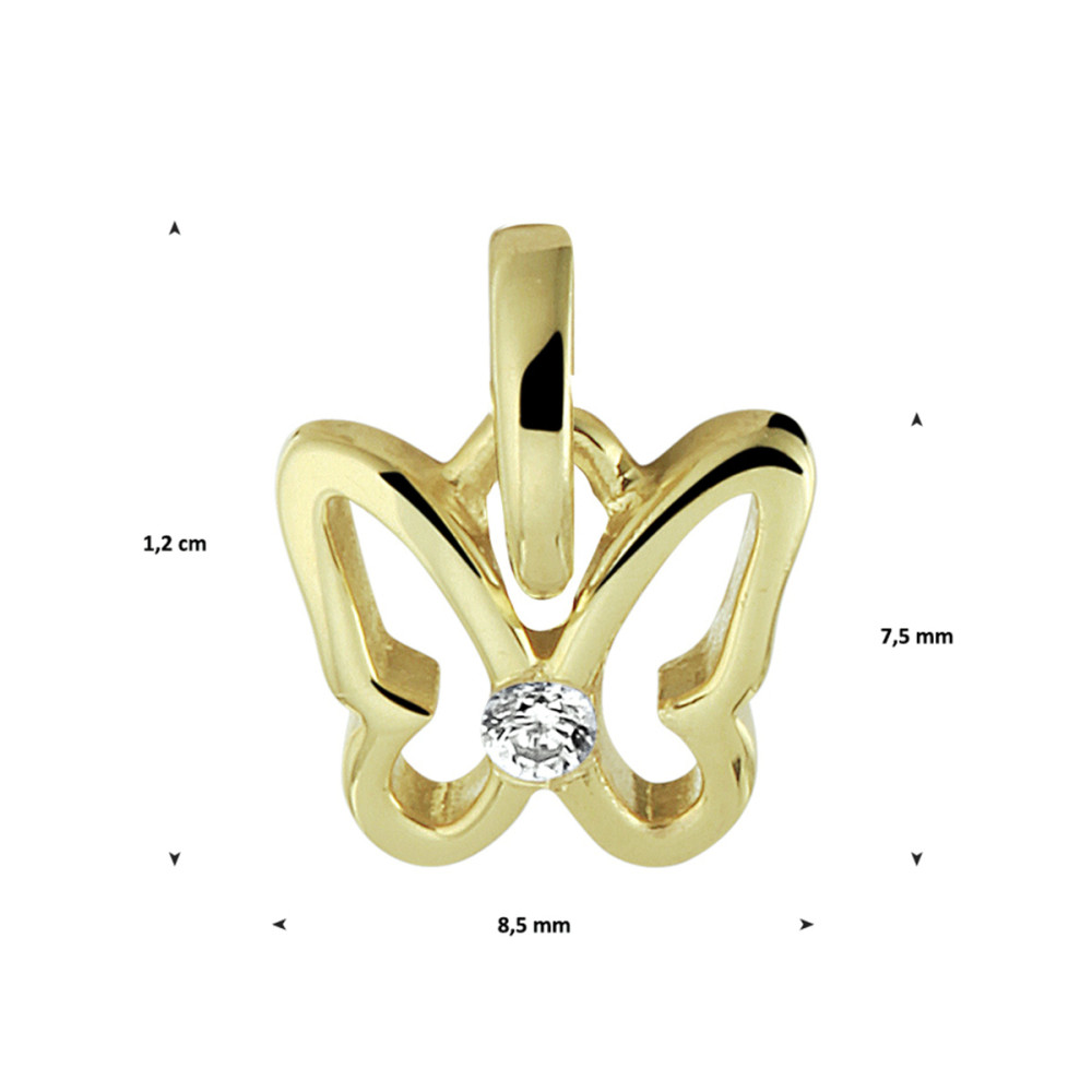 gouden-vlinder-hanger-met-transparante-zirkonia-8-5-mm-breed-hoogte-12-mm