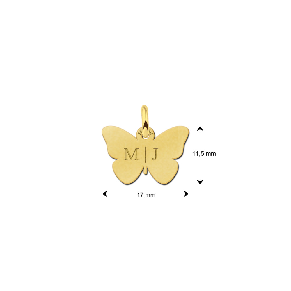 gouden-vlinder-hanger-met-twee-initialen-17-mm-breed-hoogte-11-5-mm