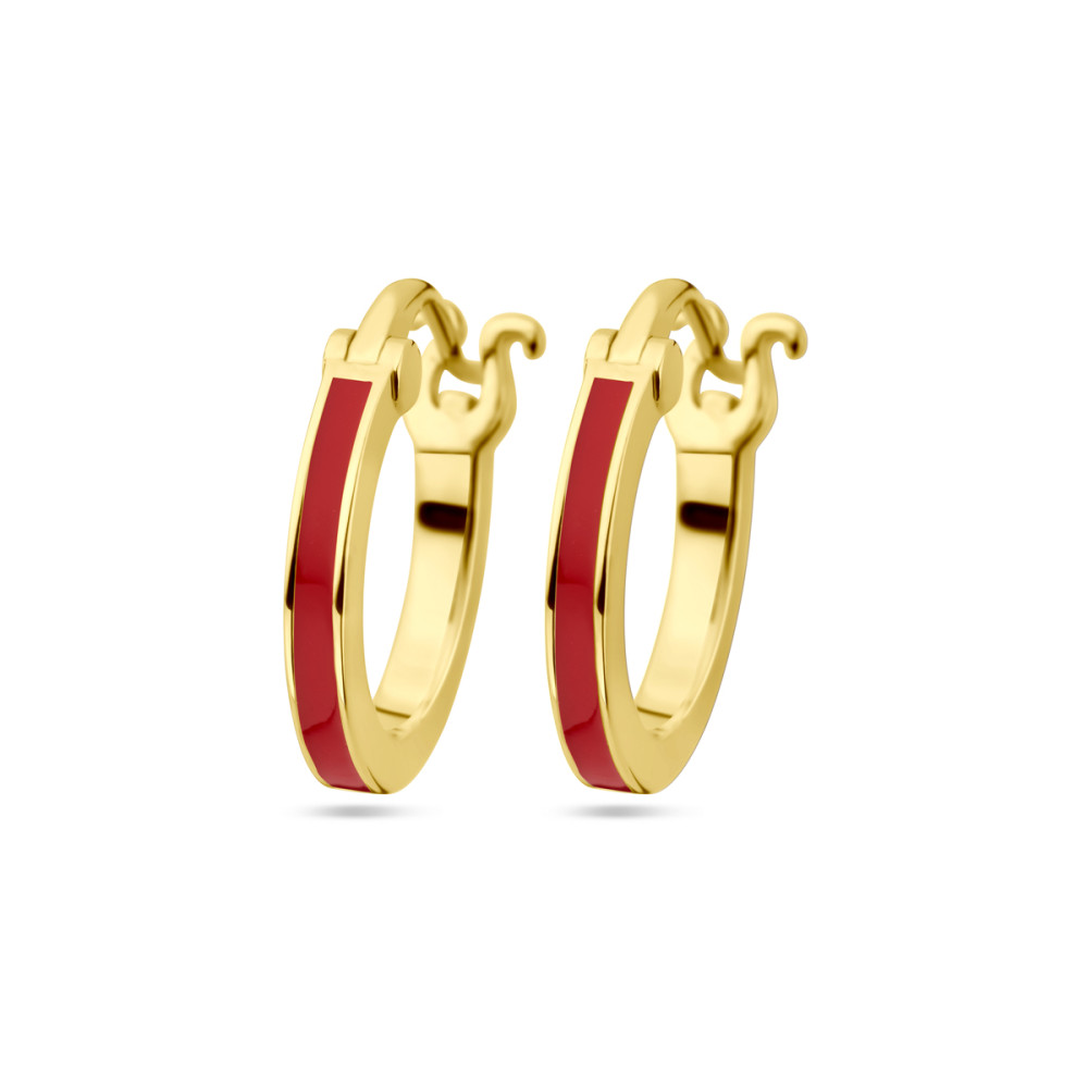 goudkleurige-klapoorringen-met-rode-emaille-streep-diameter-15-5-mm