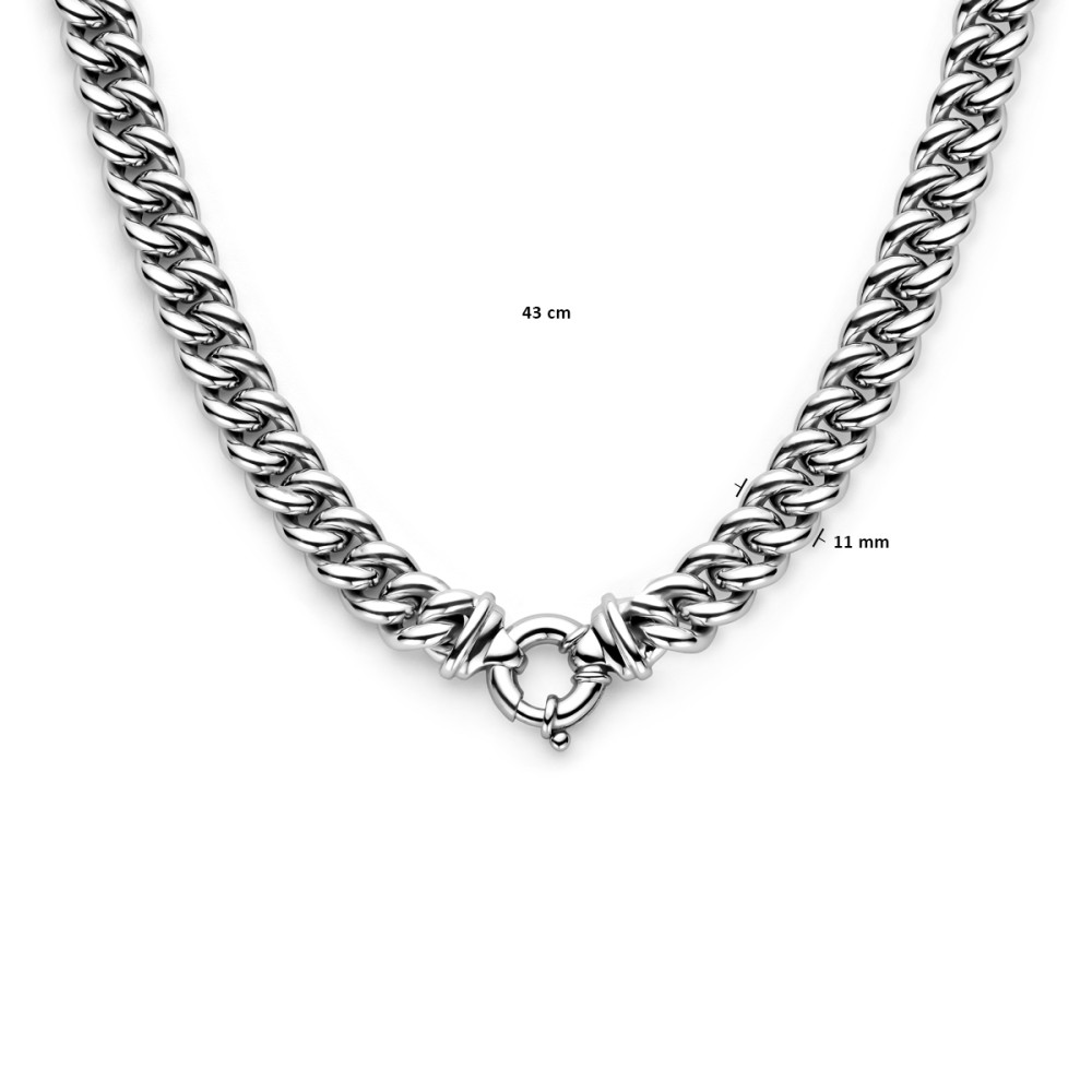 gourmet-11-mm-schakelketting-gerhodineerd-zilver-lengte-43-cm