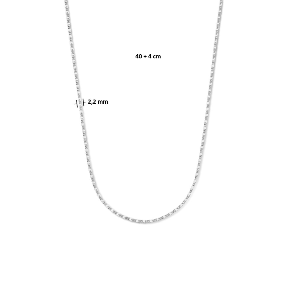 gourmet-2-2-mm-schakelketting-zilver-gerhodineerd-lengte-verstelbaar-40-44-cm