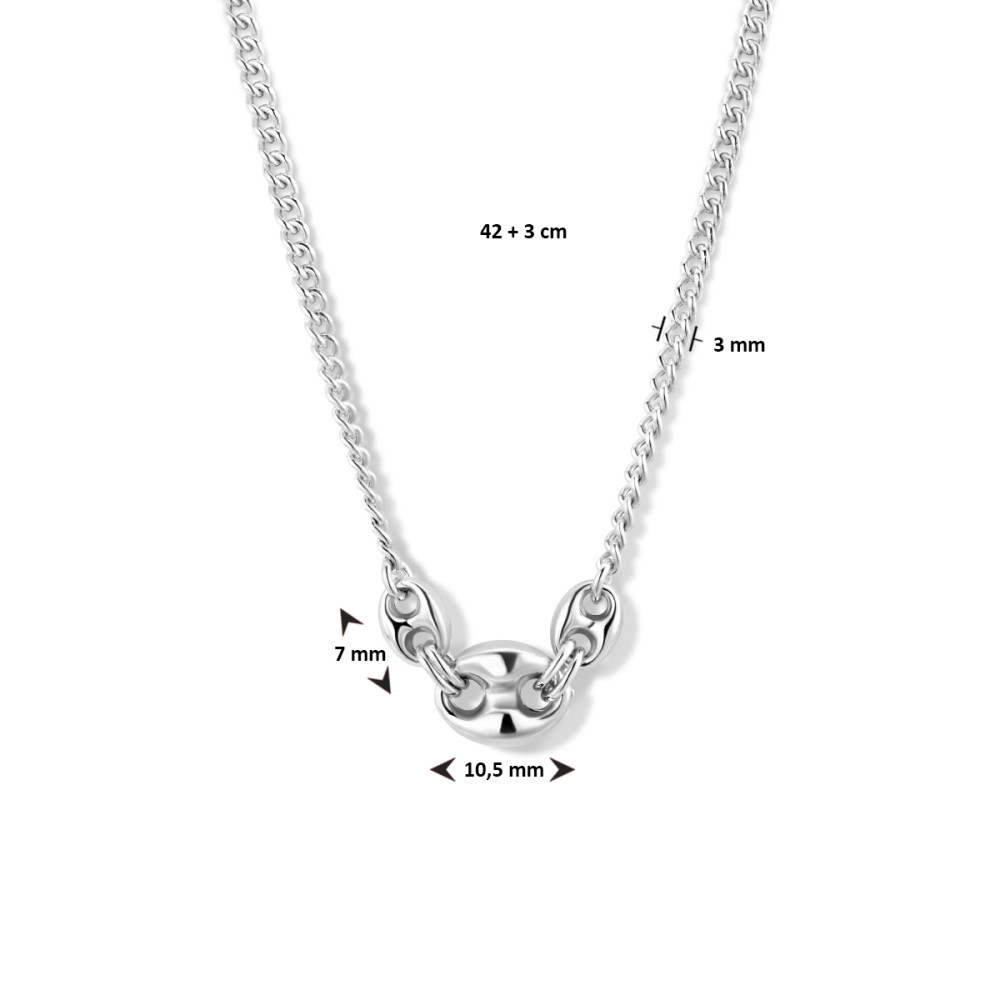 gourmet-3-mm-schakelcollier-zonder-hanger-gerhodineerd-zilver-lengte-verstelbaar-42-45-cm