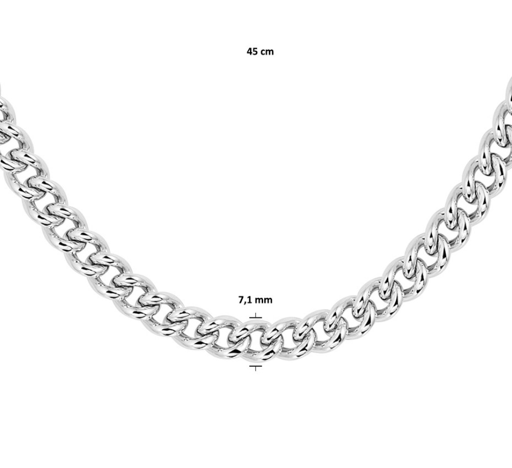 gourmet-7-1-mm-schakelcollier-zilver-lengte-45-cm