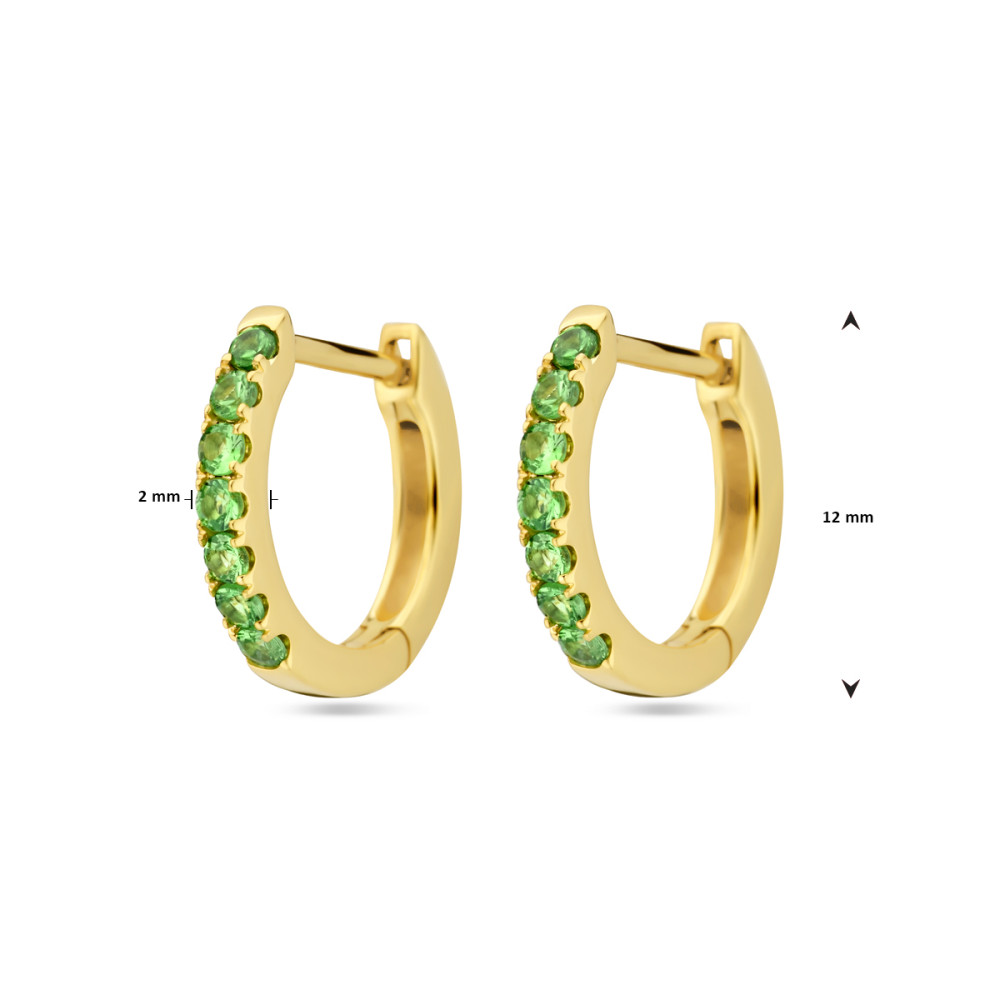 groene-klapoorringen-met-tsavoriet-14-karaat-goud-diameter-12-mm
