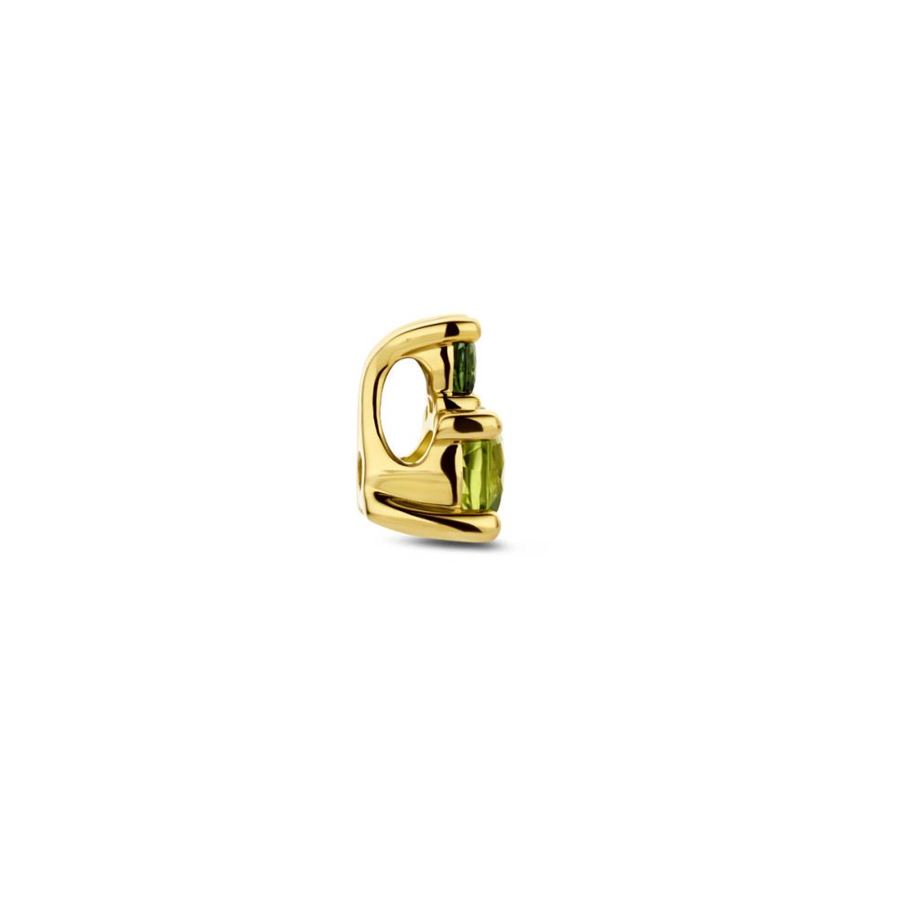 groene-rond-hanger-14-karaat-goud-en-briljant-geslepen-peridoot-en-toermalijn-6-mm-breed-x-8-5-mm-hoog