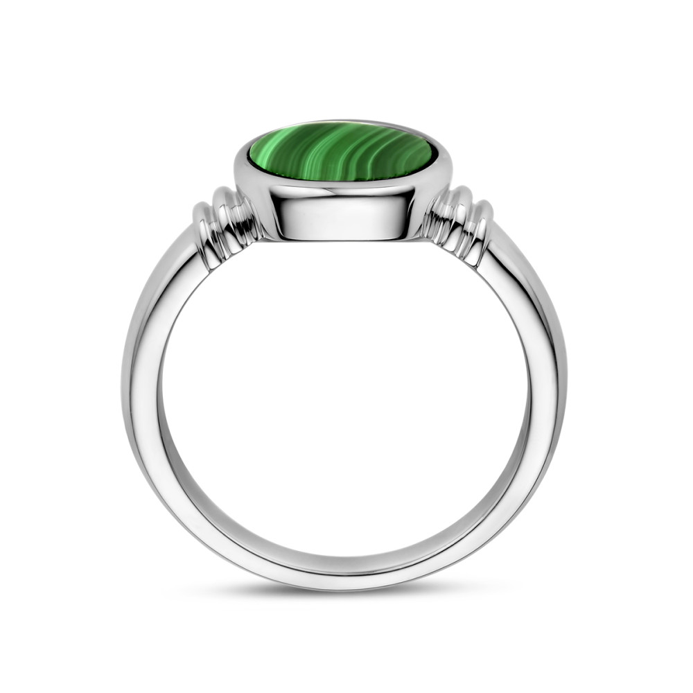 groene-zegelring-ovaal-malachiet-en-zilveren-geribbelde-band-12-5-mm-breedte