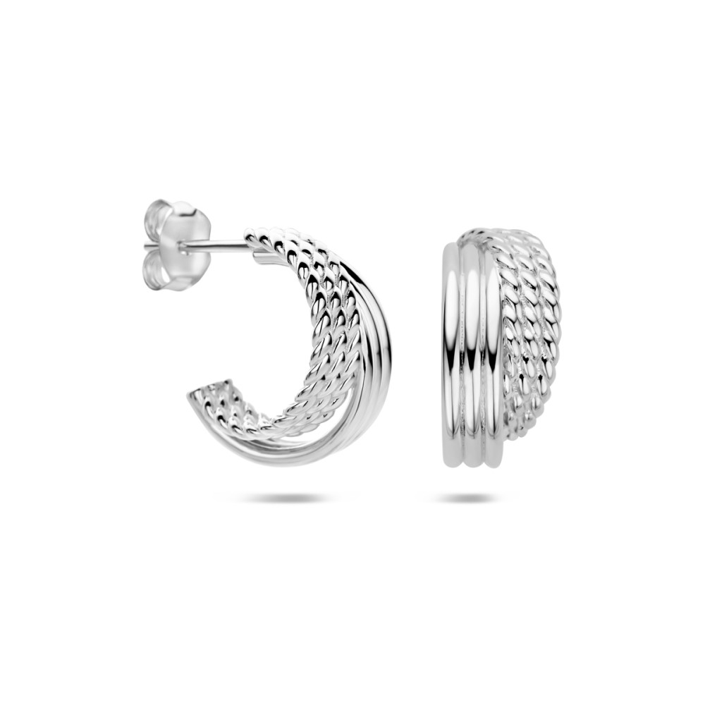 halfronde-zilveren-stekeroorringen-glanzend-geweven-banden-8-mm-breed-x-16-mm-hoog
