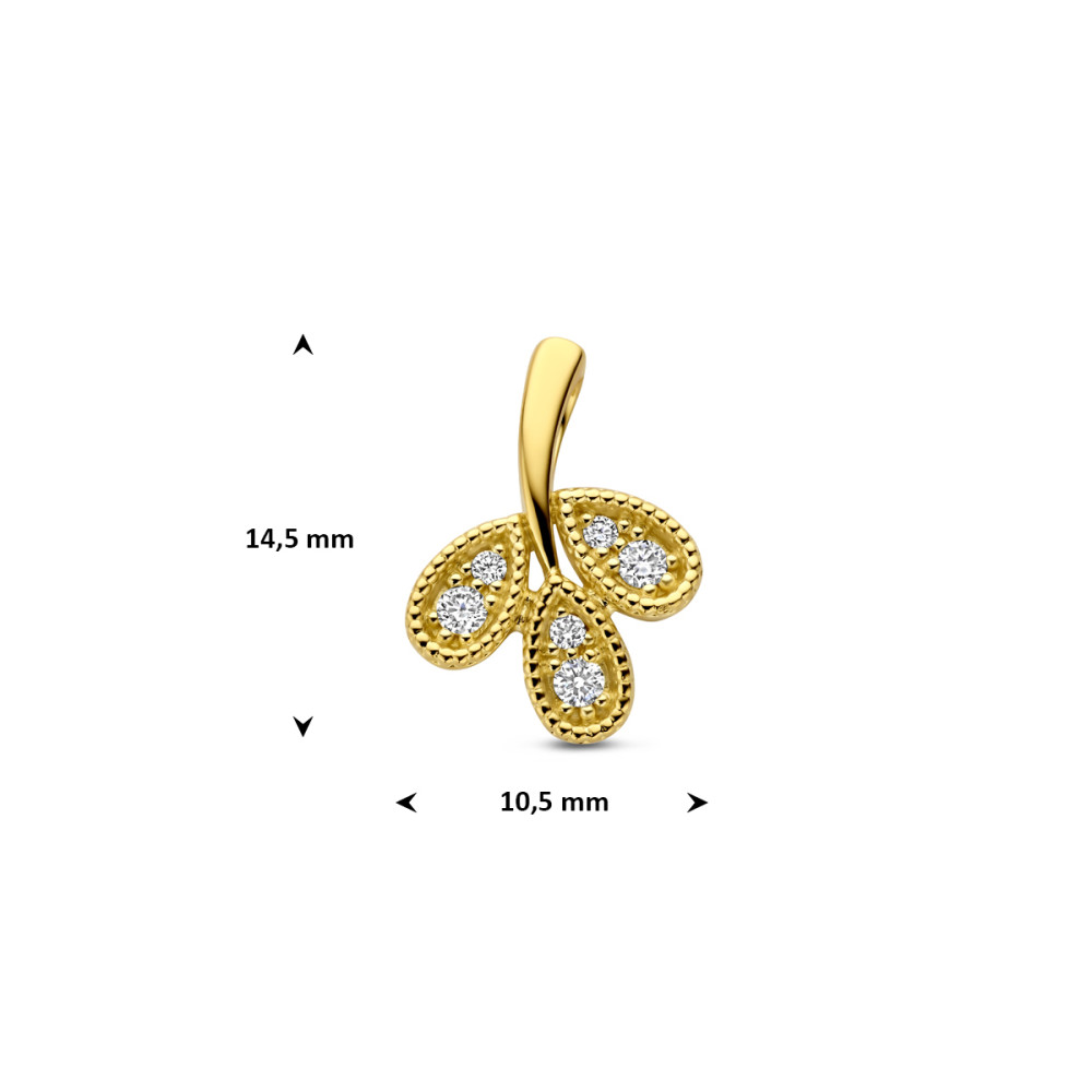 hanger-14-karaat-gouden-druppels-met-bolletjes-rand-en-diamanten-0-09-crt-10-5-mm-breed-x-14-5-mm-hoog
