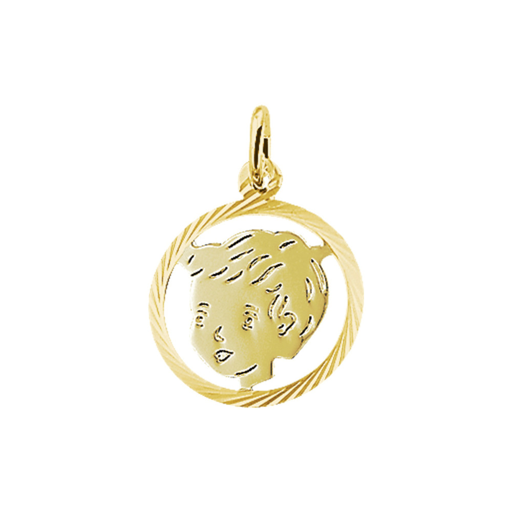 hanger-kinderkopje-jongen-14-karaat-goud-rond-gediamanteerde-rand-16-mm-diameter