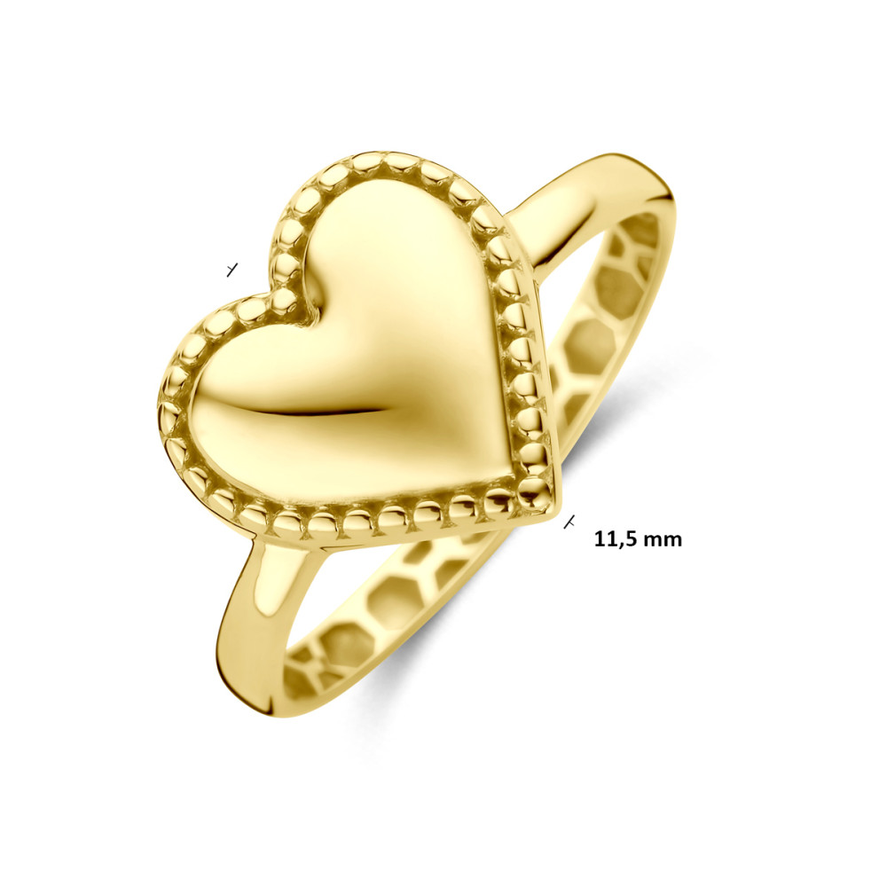 hart-ring-14-karaat-goud-en-bewerkte-rand-11-5-mm-breedte