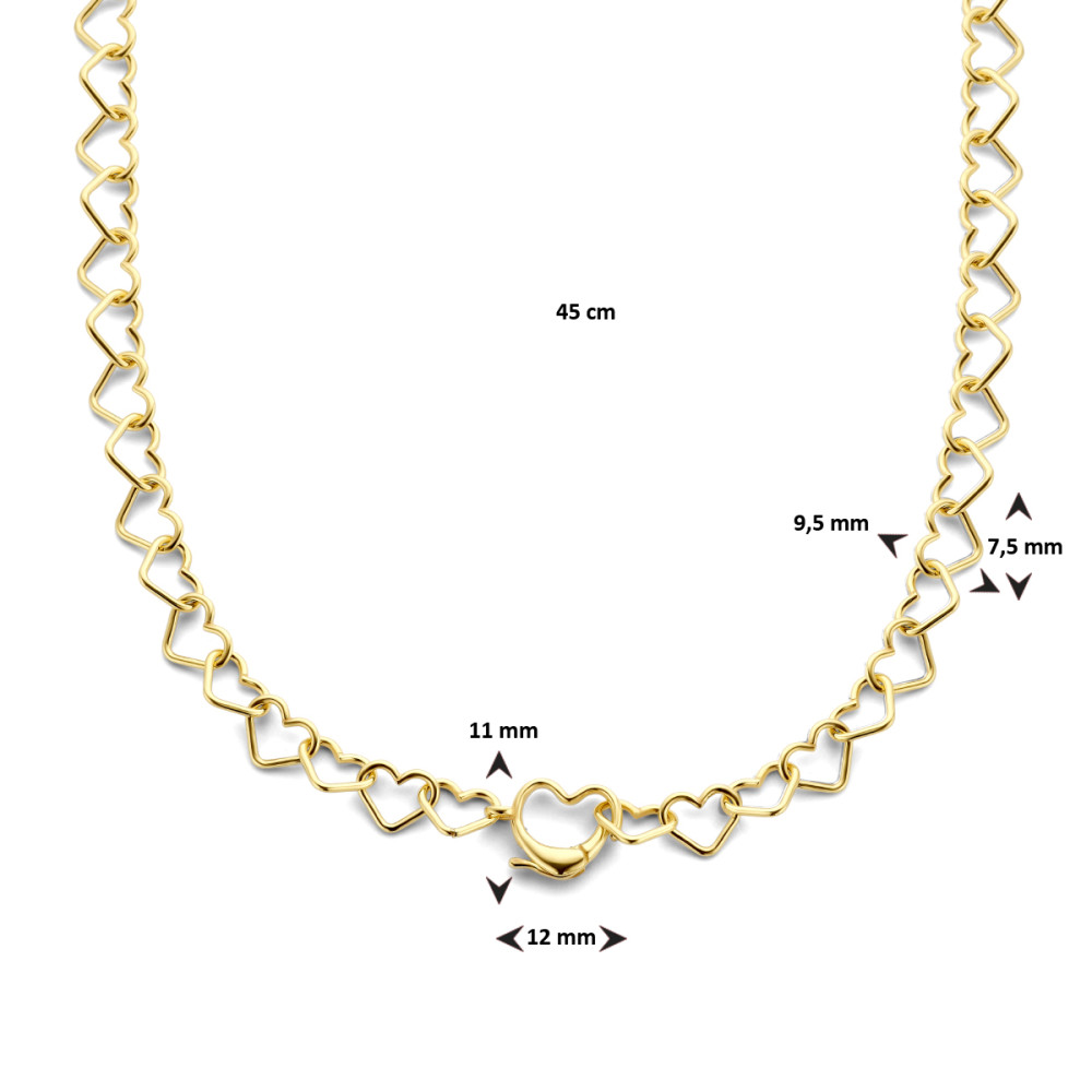 hartje-7-5-mm-ketting-zonder-hanger-goud-op-zilver-lengte-45-cm