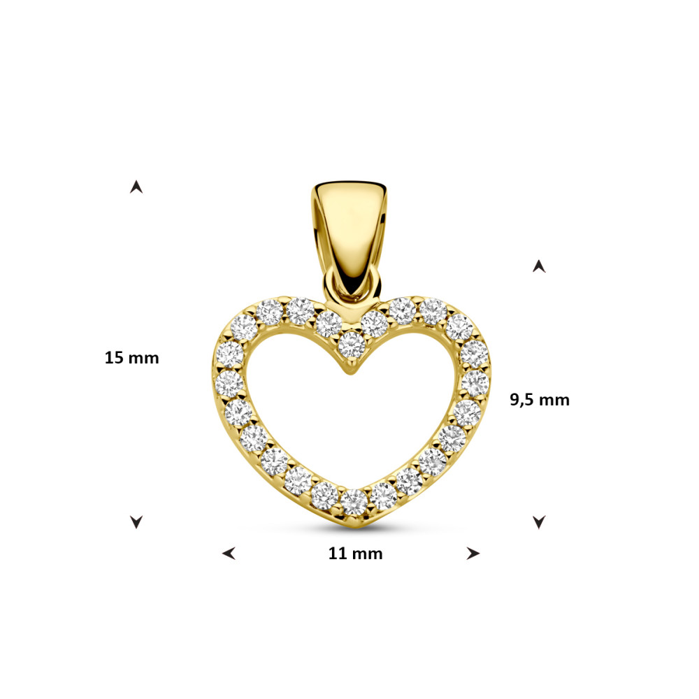 hartjes-hanger-14-karaat-goud-zirkonia-glanzend-11-mm-breed-x-15-mm-hoog