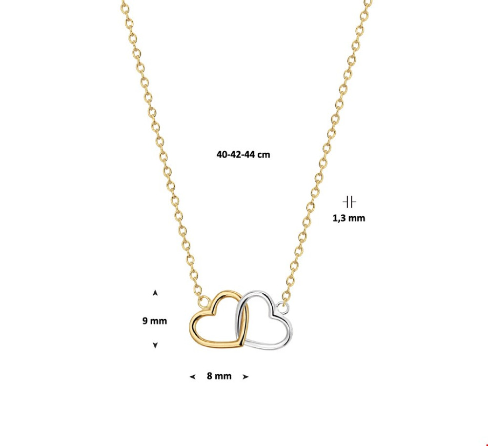 hartjes-ketting-1-3-mm-bicolor-gouden-collier-met-hanger-lengte-verstelbaar-40-44-cm