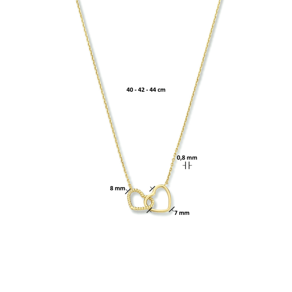 hartjes-ketting-14-karaat-goud-gedraaid-glanzend-8-mm-breedte-hanger-lengte-40-42-44-cm