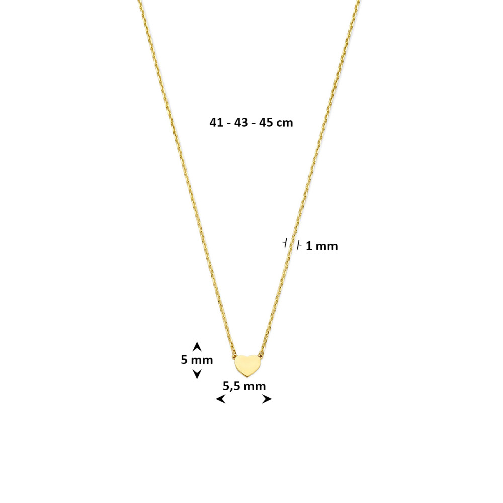 hartjes-ketting-glanzend-14-karaat-goud-1-mm-breedte-lengte-41-43-45-cm
